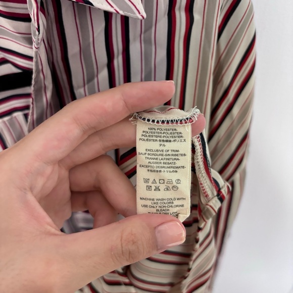 Free People White/Red Striped Button Down Shirt Women’s Size Small - Picture 4 of 7